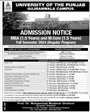 Admission notice for University of the Punjab Gujranwala (PU Gujranwala)