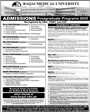 Admission notice for Baqai Medical University Karachi
