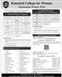 Admission notice for Kinnaird College For Women Lahore