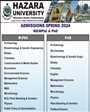 Admission notice for Hazara University Mansehra