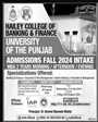 Admission notice for Hailey College of Commerce Lahore