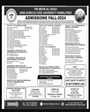 Admission notice for Pir Mehr Ali Shah Arid Agriculture University Rawalpindi