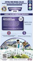 Admission notice for Central Park Medical College Lahore