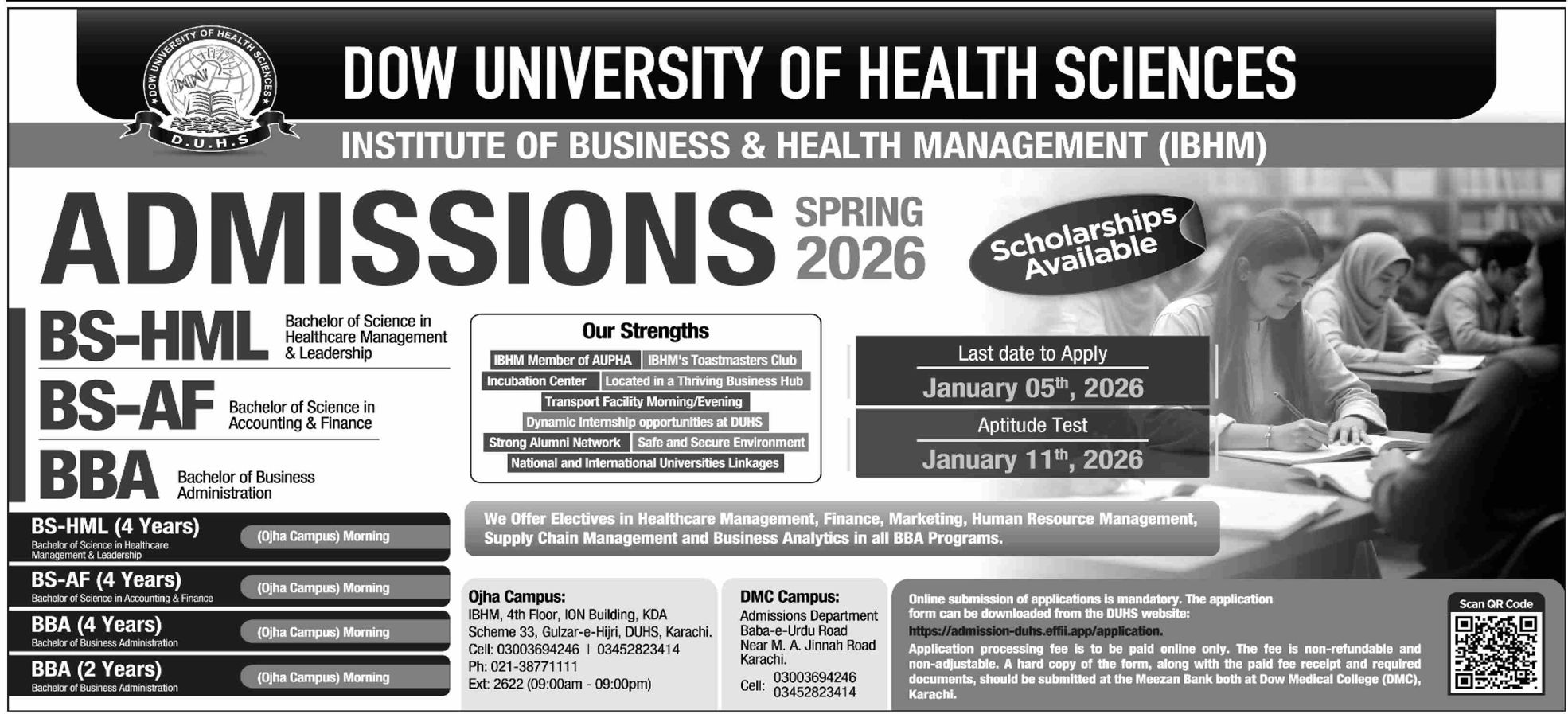 Admission notice for Gambat Institute Of Medical Sciences Khairpur