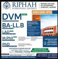 Admission notice for Islamia College Peshawar