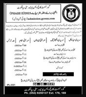 Admission notice for Government College Women University Sialkot