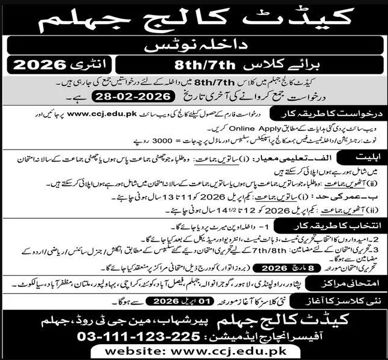 Admission notice for Jinnah Medical and Dental College Karachi