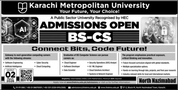 Admission notice for Capital Degree College Peshawar